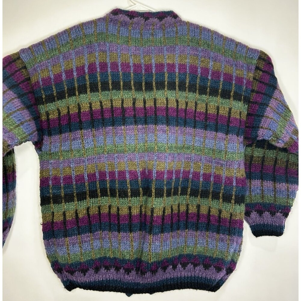 100% Himalayan Wool Sweater Cozy Cottage Vintage Nepal Lost Horizons Medium - Picture 9 of 16